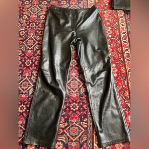 90’s Vintage Lambskin Leather Straight Leg Pants Size 14 ‘Clothes by Revue’